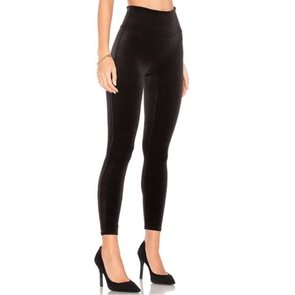 Spanx High Waisted Velvet Shaping Leggings in Black - Picture 4 of 9